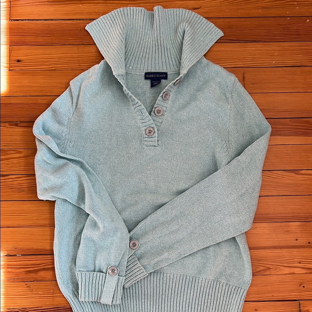 Karen Scott women’s Light Blue Sweater